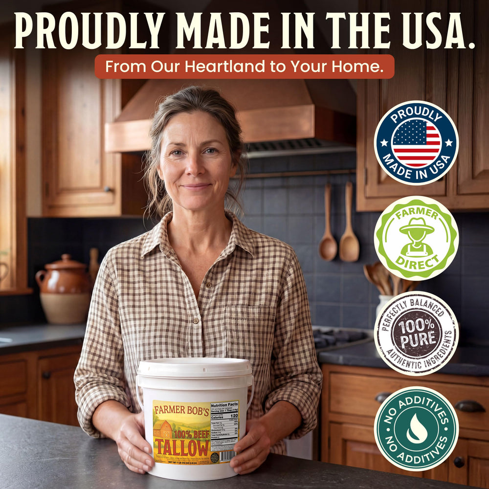 Farmer Bob's pie crust made with tallow producing flaky pastry and rich mouthfeel