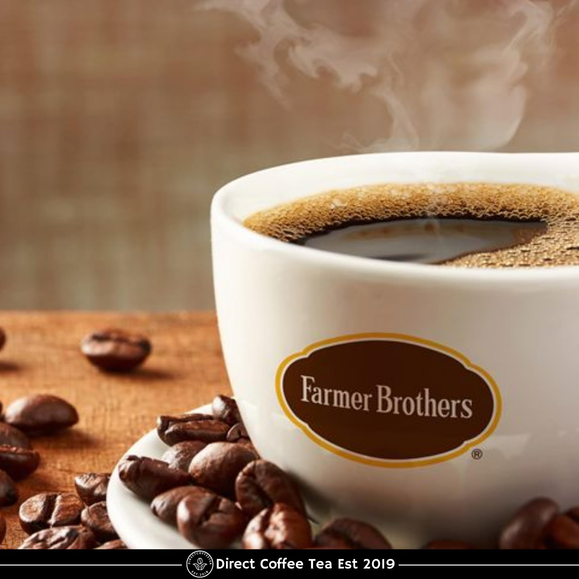 DIRECT COFFEE TEA EST 2019 Farmer Bros grinding shot showing consistent grind for quality