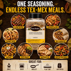 Farmer Brothers seasoning being added to a hot skillet for fast professional cooking