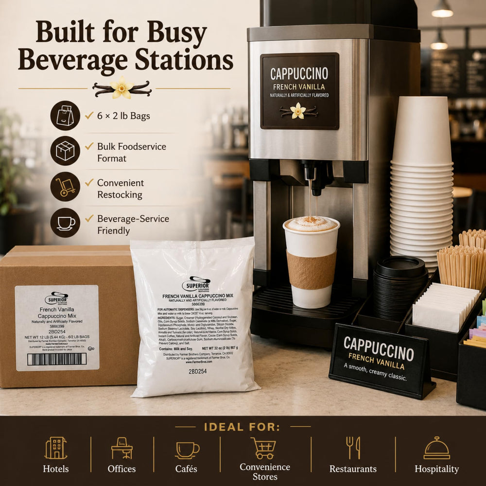 Farmer Brothers frozen blended cappuccino demonstrating thick creamy texture