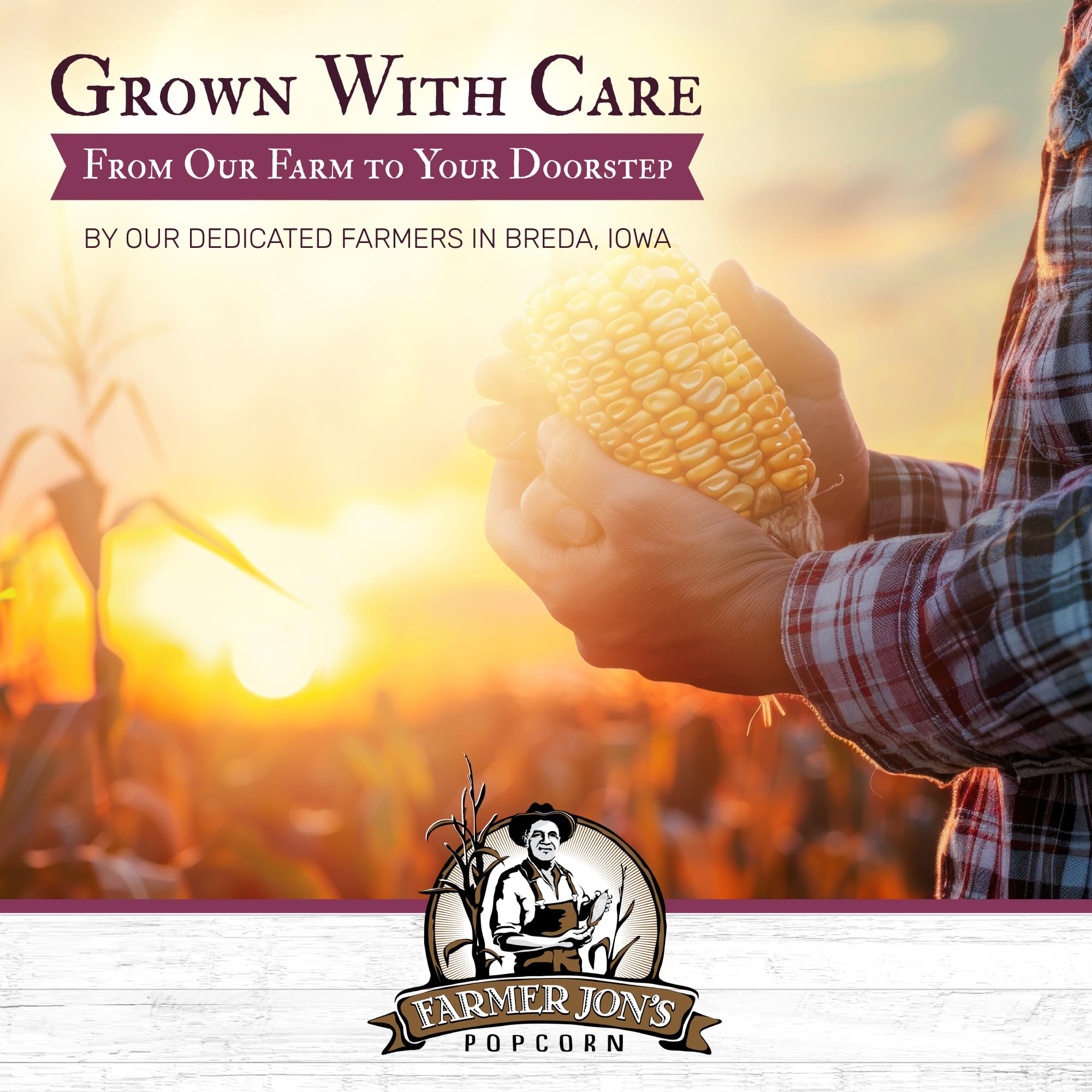 Farmer Jon's Made in USA label emphasizing domestic production and quality