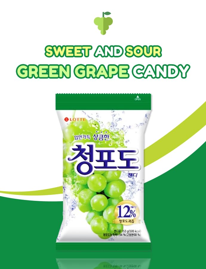 FARMER QUEEN individual green grape candies close-up highlighting glossy finish