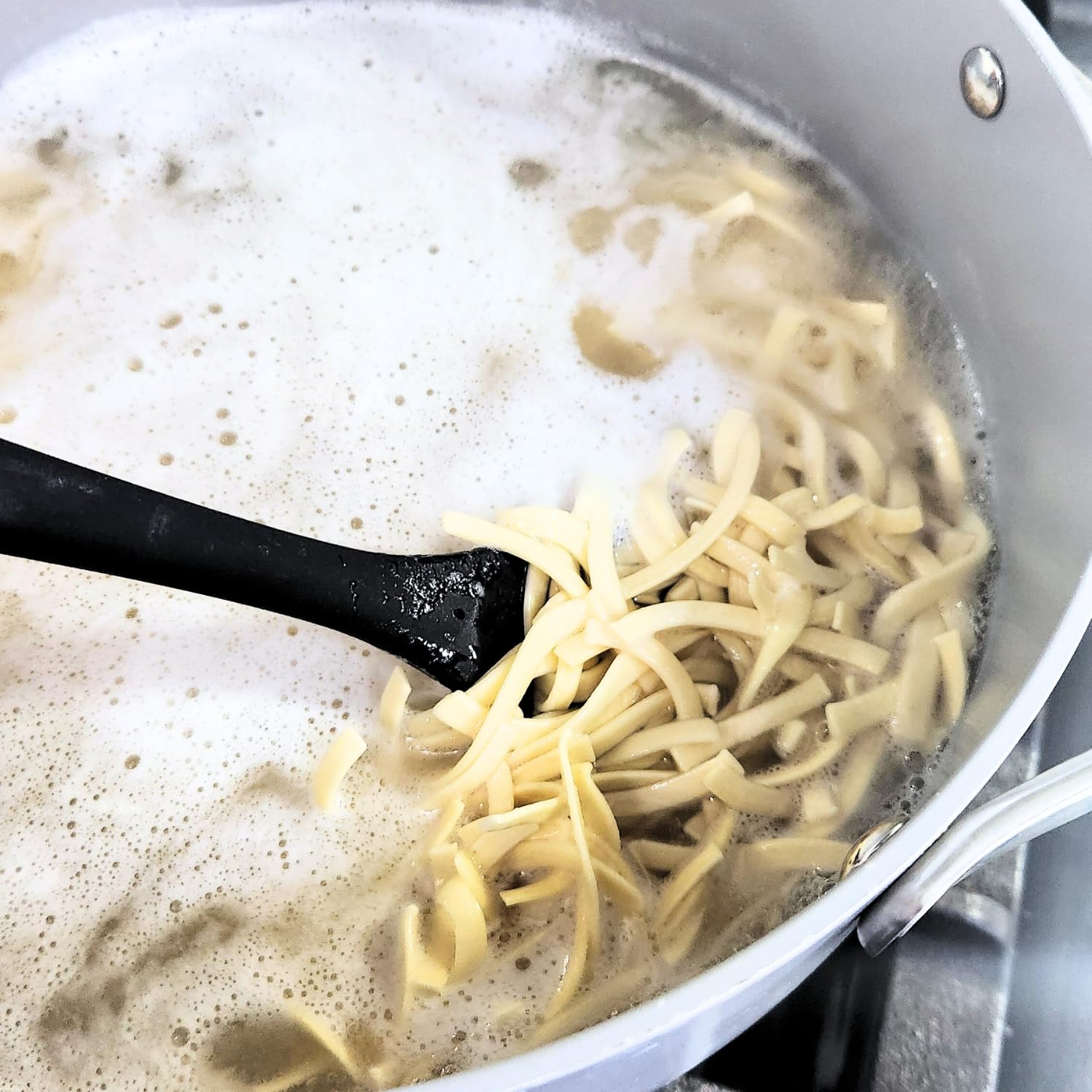 Farmhouse Preserve noodles tossed with butter and parmesan for quick flavorful side