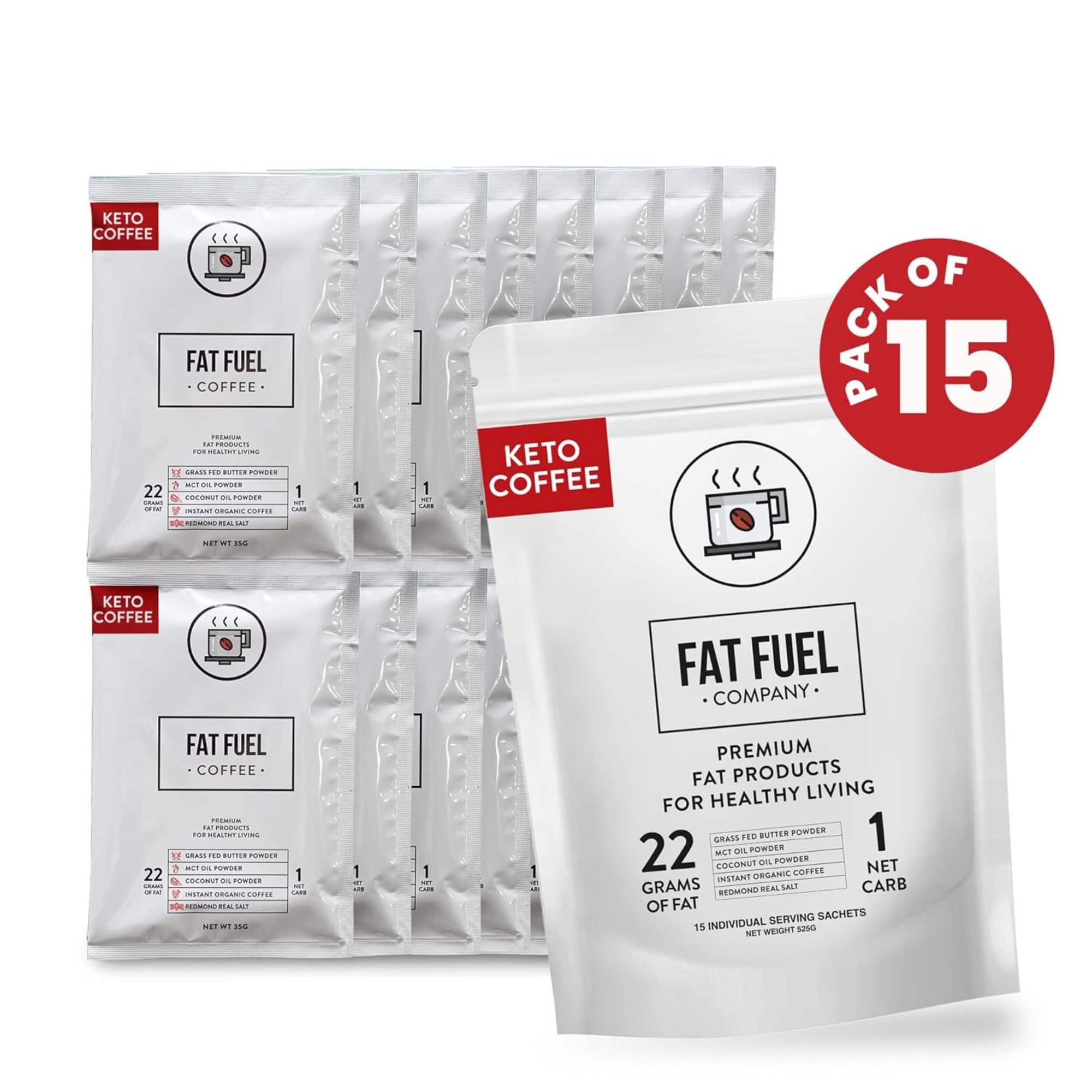 The Fat Fuel Company nutrition label close-up showing macros and clear ingredient transparency