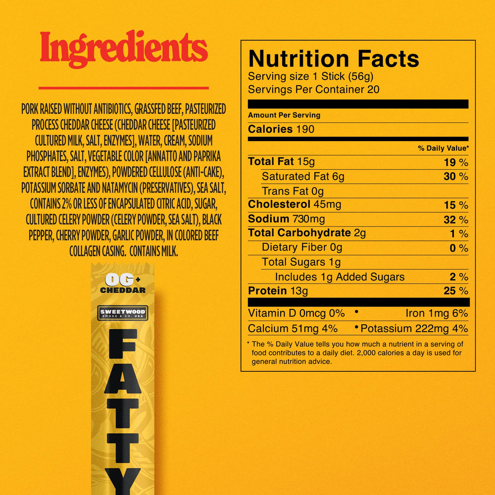 FATTY open 20-pack arranged to show quantity and convenient multi-serve value