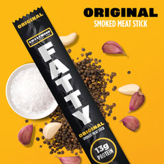 FATTY stacked sticks beside a ruler showing size and portion control