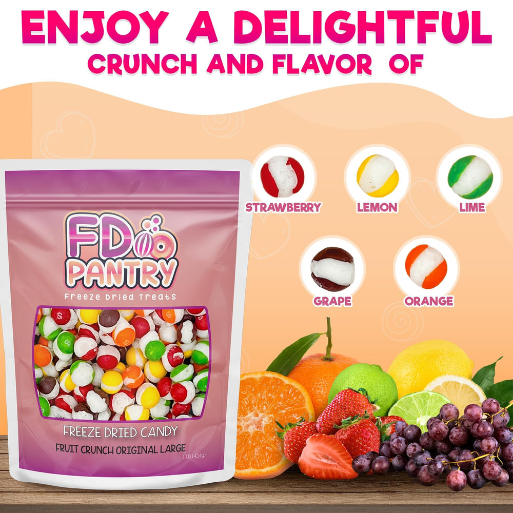 FD Pantry assorted flavors arrayed to show strawberry orange lemon grape lime variety