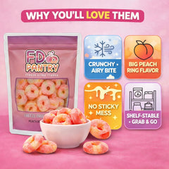 FD Pantry open 7 oz bag top view with rings visible, convenient resealable freshness