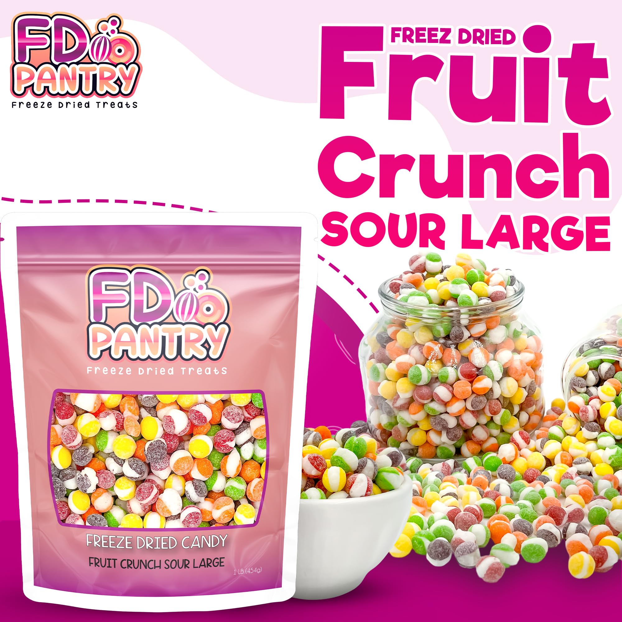 FD Pantry assortment spread of five sour flavors showing variety and vibrant colors