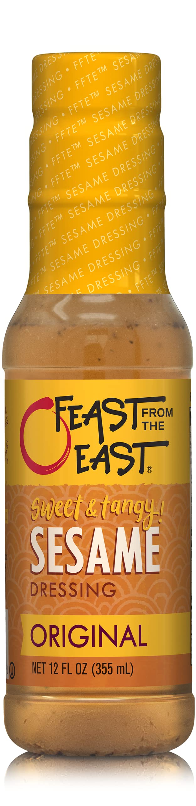 Feast From The East front bottle showing label and serving suggestion benefit