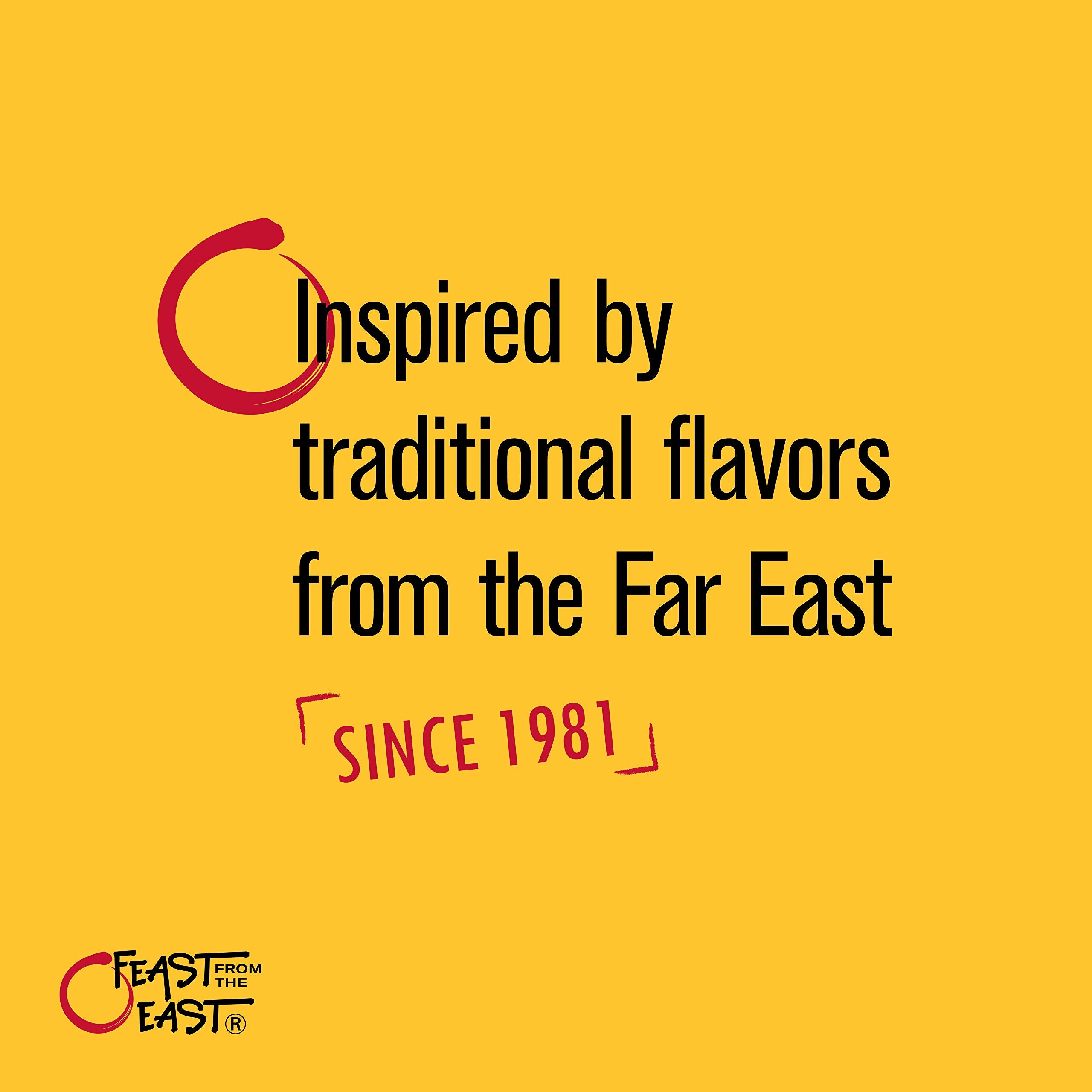 Feast From The East bottle on pantry shelf illustrating storage-ready convenience benefit