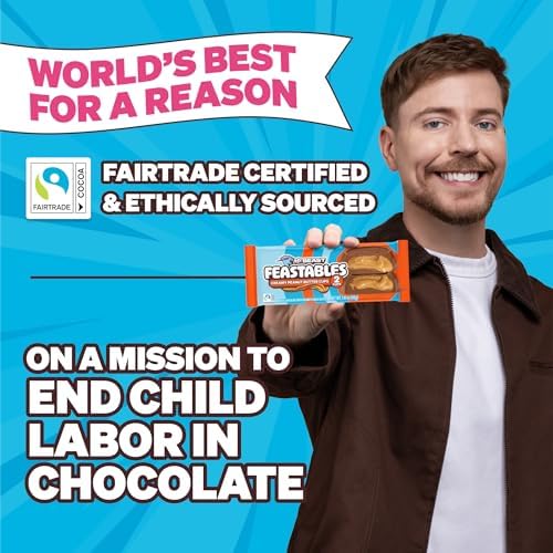 Feastables ingredients label detail showing Fairtrade cocoa and quality sourcing