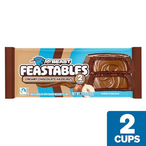 Feastables enjoyed at a café table lifestyle shot showing shareable treat for gatherings