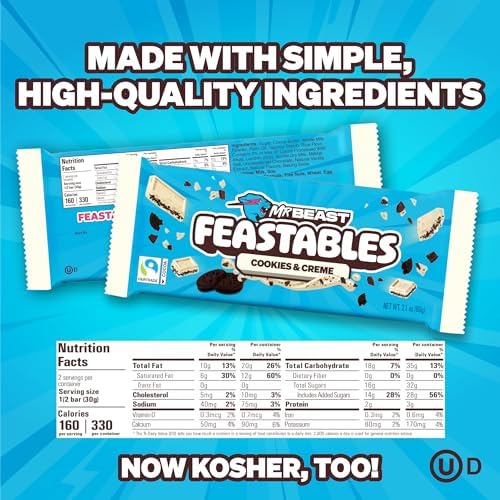 Feastables MrBeast individually wrapped bars ready to pack or share