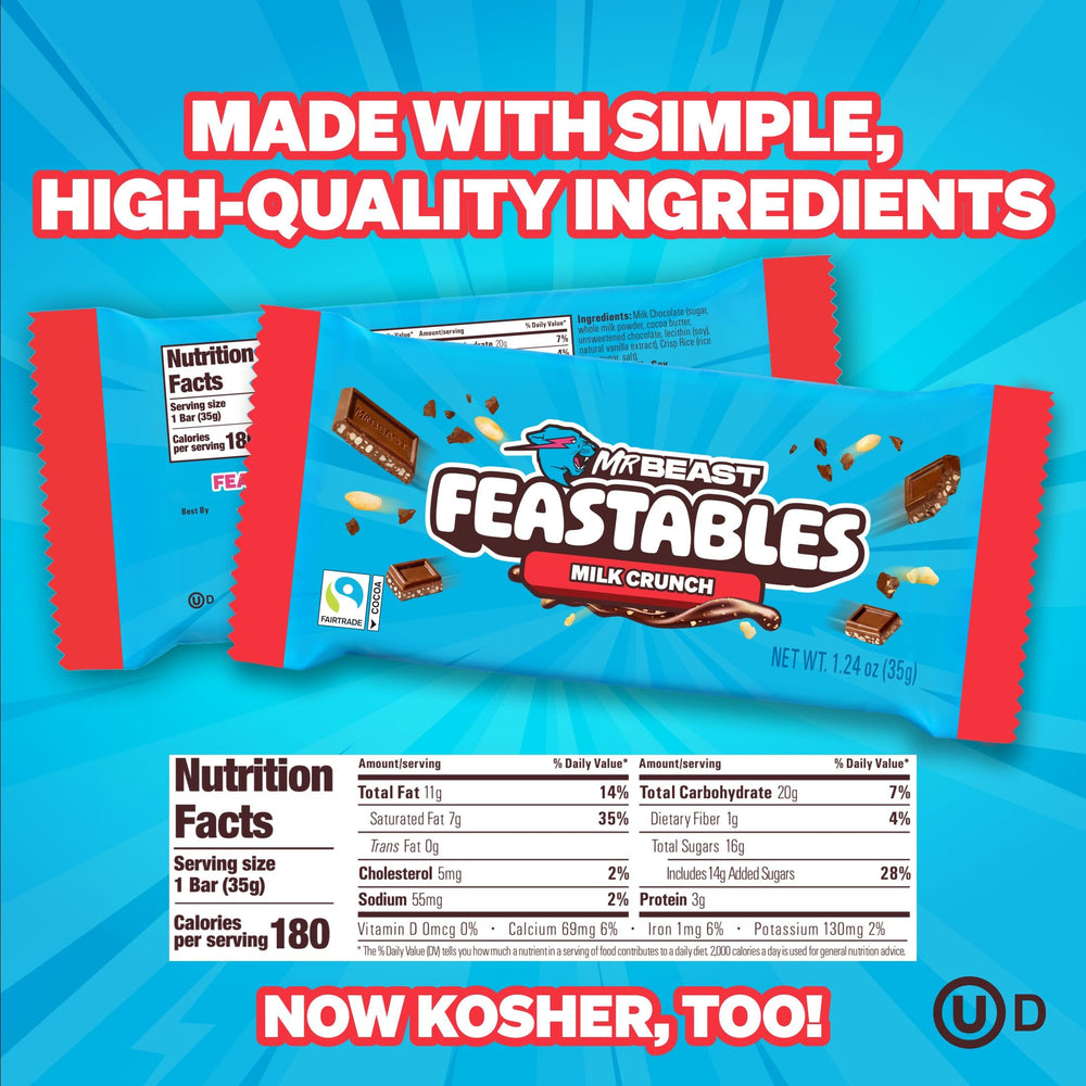 Feastables bar in a lunchbox illustrating kid-friendly snack convenience and portion control