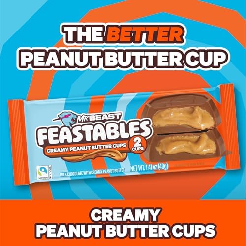 Feastables size comparison with ruler showing compact snack dimensions
