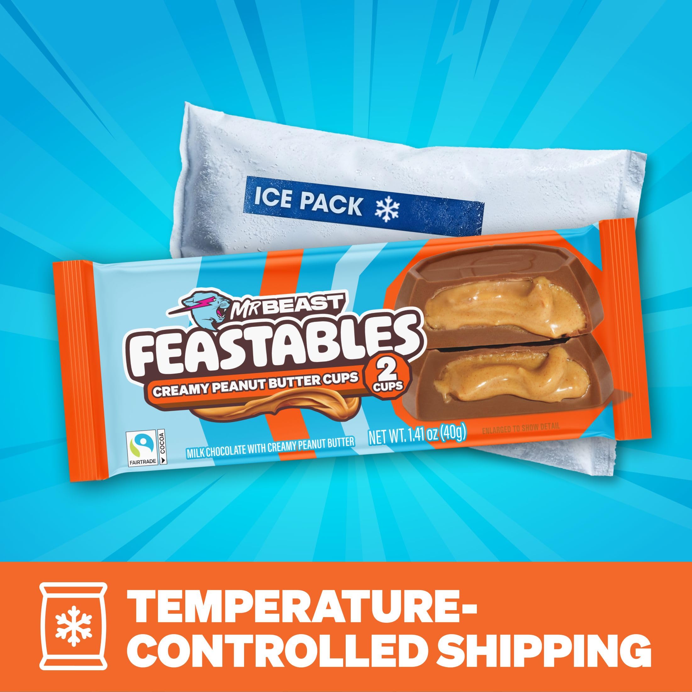 Feastables unwrapped cups close-up highlighting smooth chocolate and texture