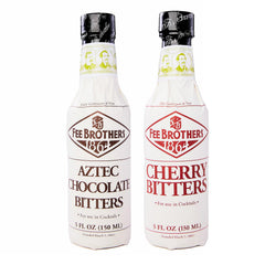 Fee Brothers bottles front packaging showing Aztec Chocolate and Cherry for versatile cocktails