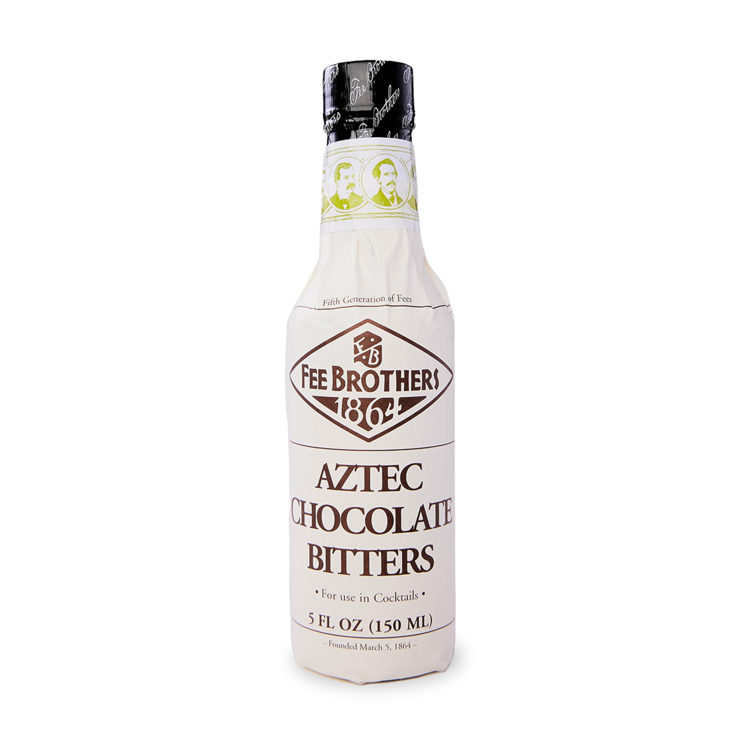 Fee Brothers front label showing Aztec Chocolate bitters and brand identity benefit clarity