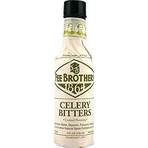 Fee Brothers celery bitters label close-up and dropper highlighting precise dosing and aromatic detail