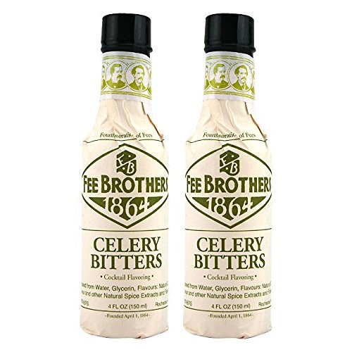 Fee Brothers celery bitters two-pack front view showing bottles and label for bar-ready savory flavor