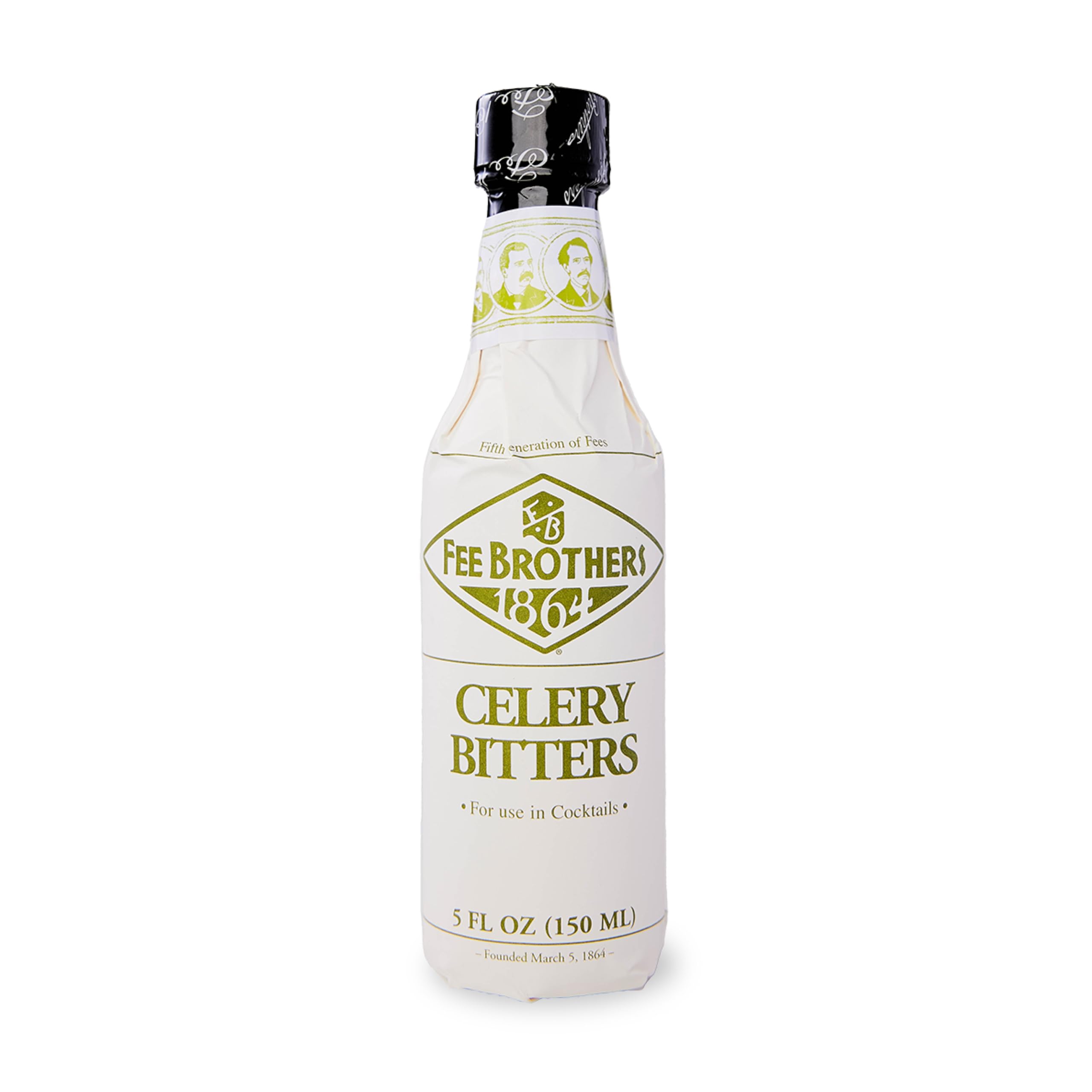 Fee Brothers bottle front view showing celery bitters and clear branding benefit: easy identification