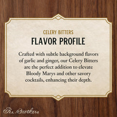 Fee Brothers bottle beside a Bloody Mary garnished with celery illustrating savory enhancement benefit