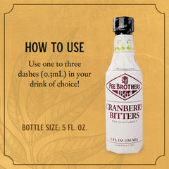 Fee Brothers label detail highlighting Cranberry Bitters and vintage branding