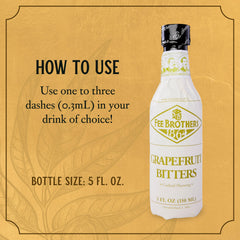 Dropper pouring Fee Brothers grapefruit bitters into a cocktail for balanced flavor
