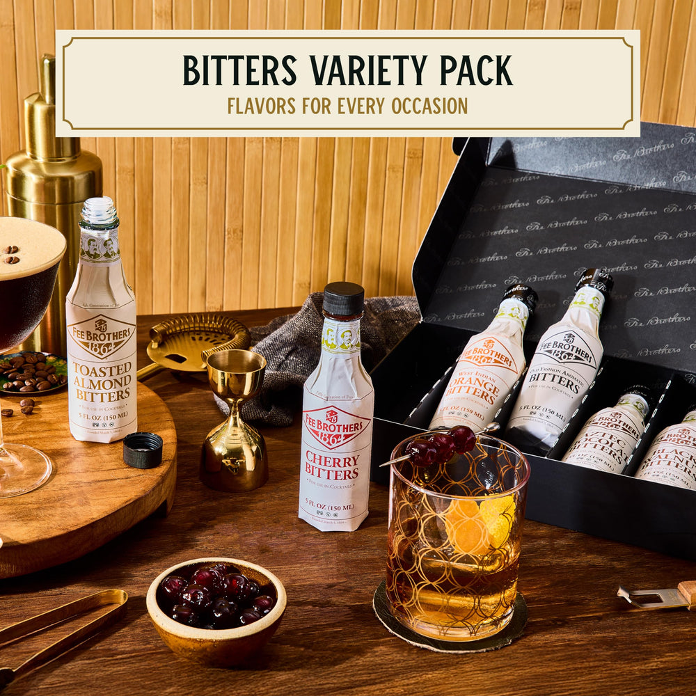 Fee Brothers individual bottle labels displayed for easy flavor identification