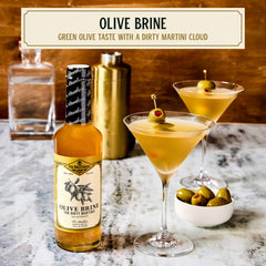 Fee Brothers olive brine close-up of olive solids, adding authentic cloudy texture and flavor