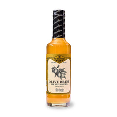 Fee Brothers olive brine front label showing bottle and brand, perfect for home bartending