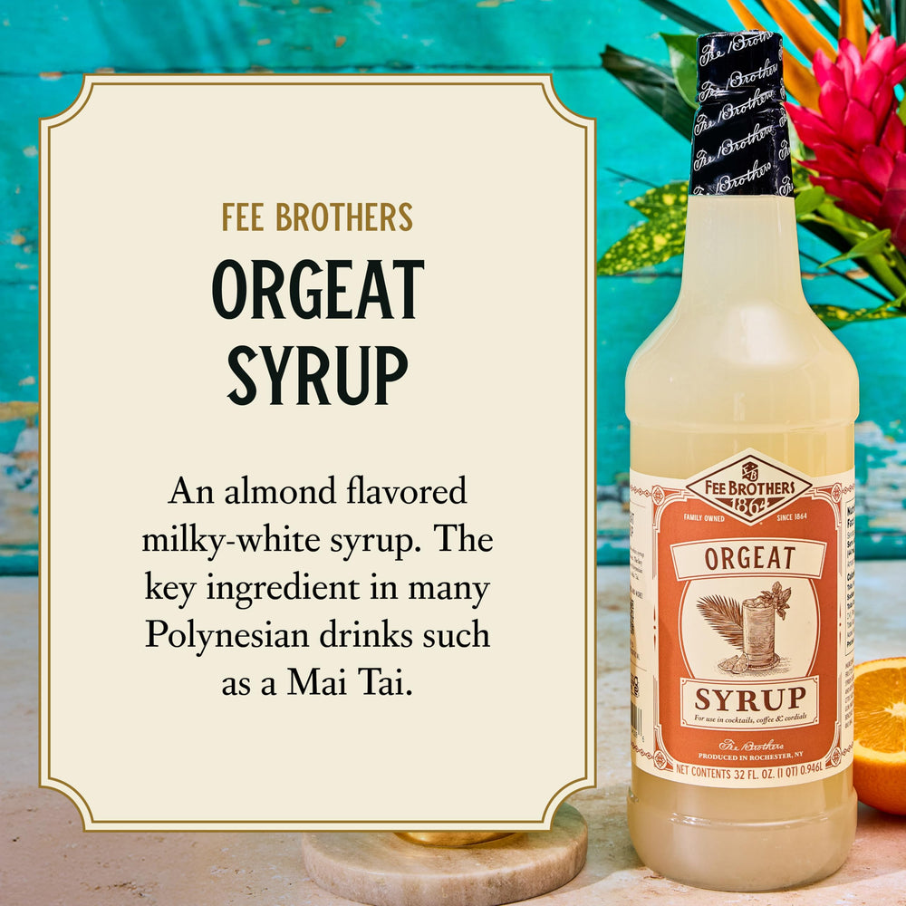 Fee Brothers orgeat finished tiki cocktail highlighting almond depth