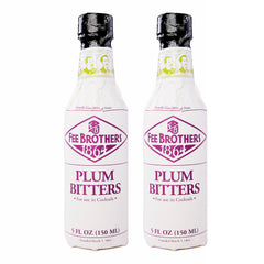 Fee Brothers front packaging showing two 5 oz plum bitters bottles and clear labeling for easy identification