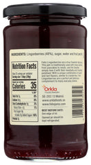 Felix lingonberries close-up of jar label highlighting Swedish origin and quality