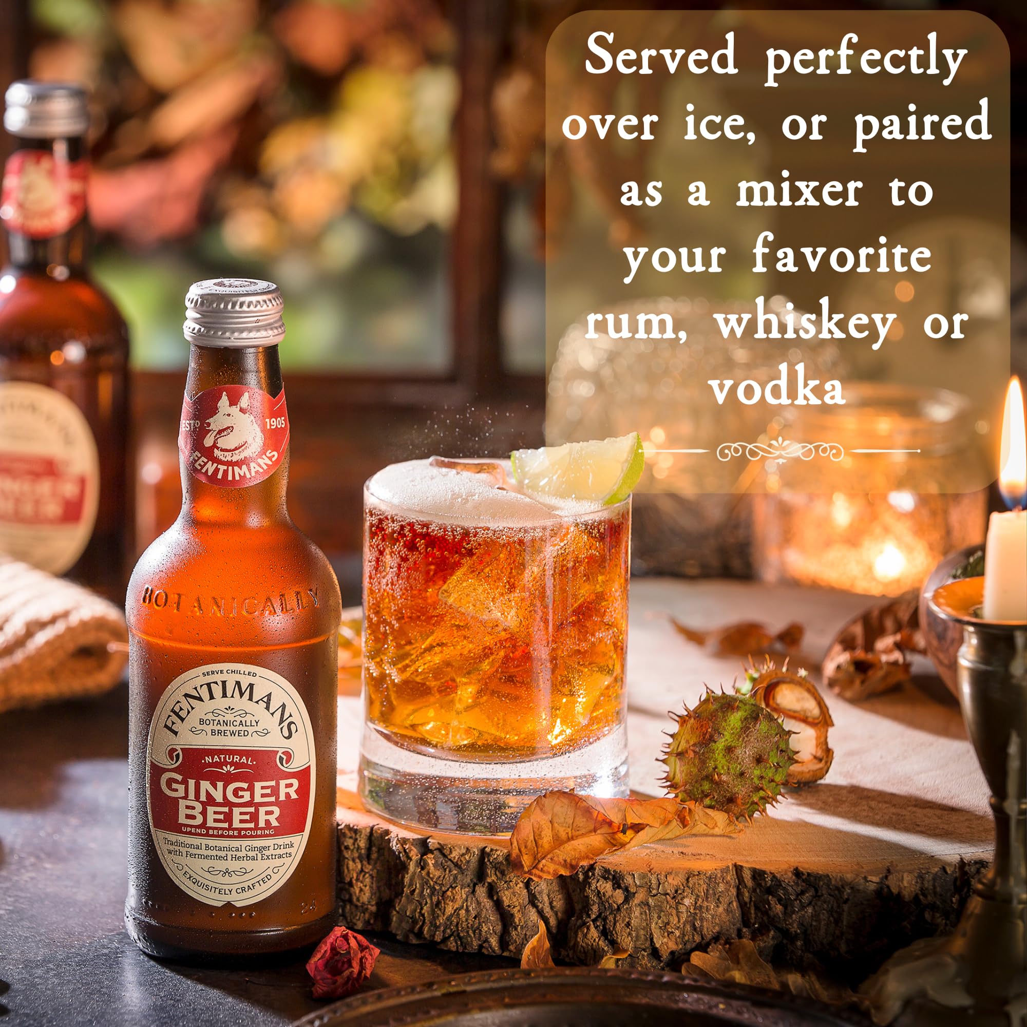 Fentimans label closeup showing natural ingredients and brewing details for transparency