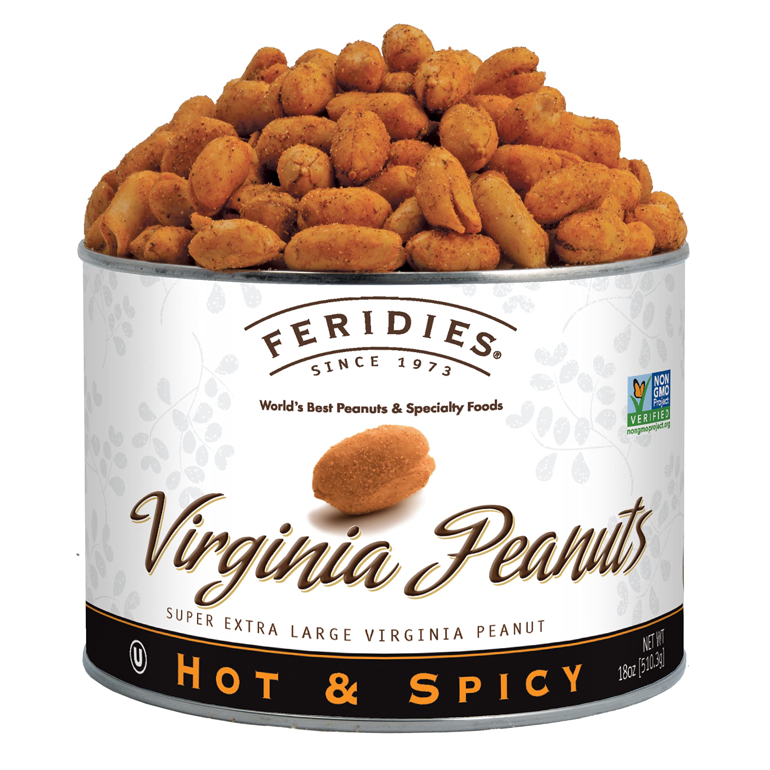 FERIDIES 18oz can front view showing label and bold spicy peanut appeal