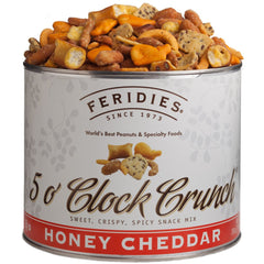 FERIDIES front view of 28 oz tin showing label and branding, convenient storage