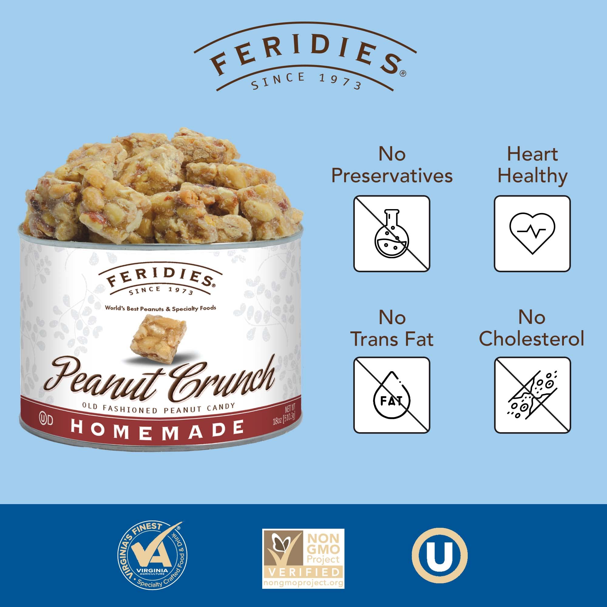 feridies hand holding a bite-size square demonstrating portable snacking