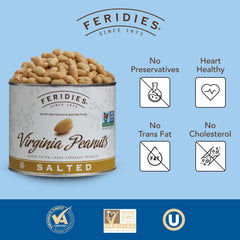 FERIDIES close-up of extra large Virginia kernels highlighting size and crunch