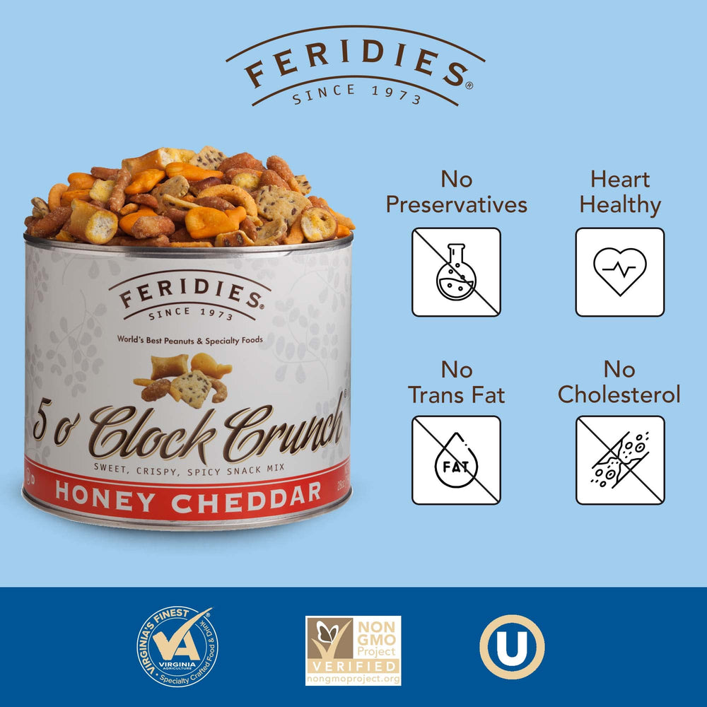 FERIDIES close-up of honey cheddar mix texture highlighting crunchy pieces and seasoning