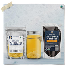 Fermentaholics next to flour and spices suggesting baking use and rich flavor