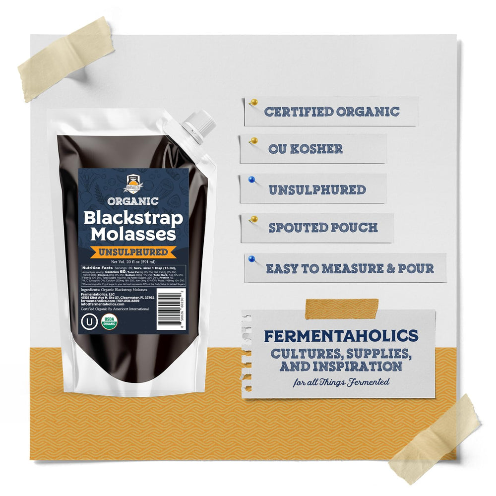 Fermentaholics pouring from spouted pouch into measuring spoon, precise pouring benefit