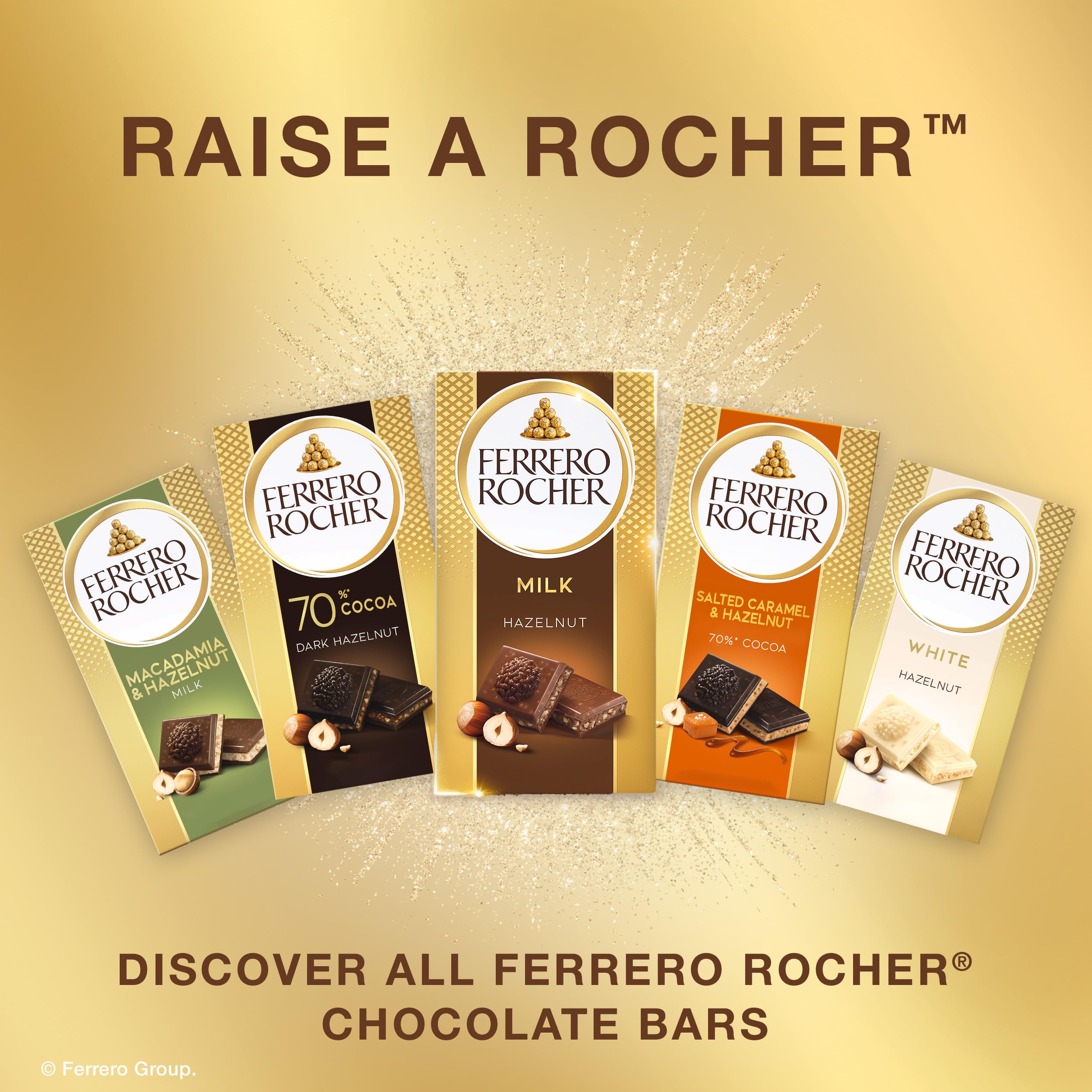 Ferrero Rocher bar in hand showing 3.1 oz scale and convenient portioning
