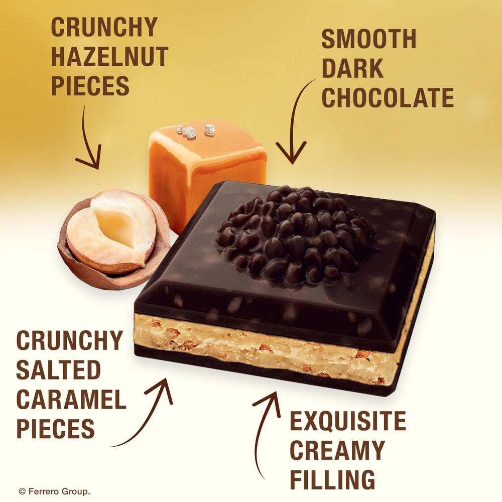 Unwrapped Ferrero Rocher bar top view showing dark chocolate and texture