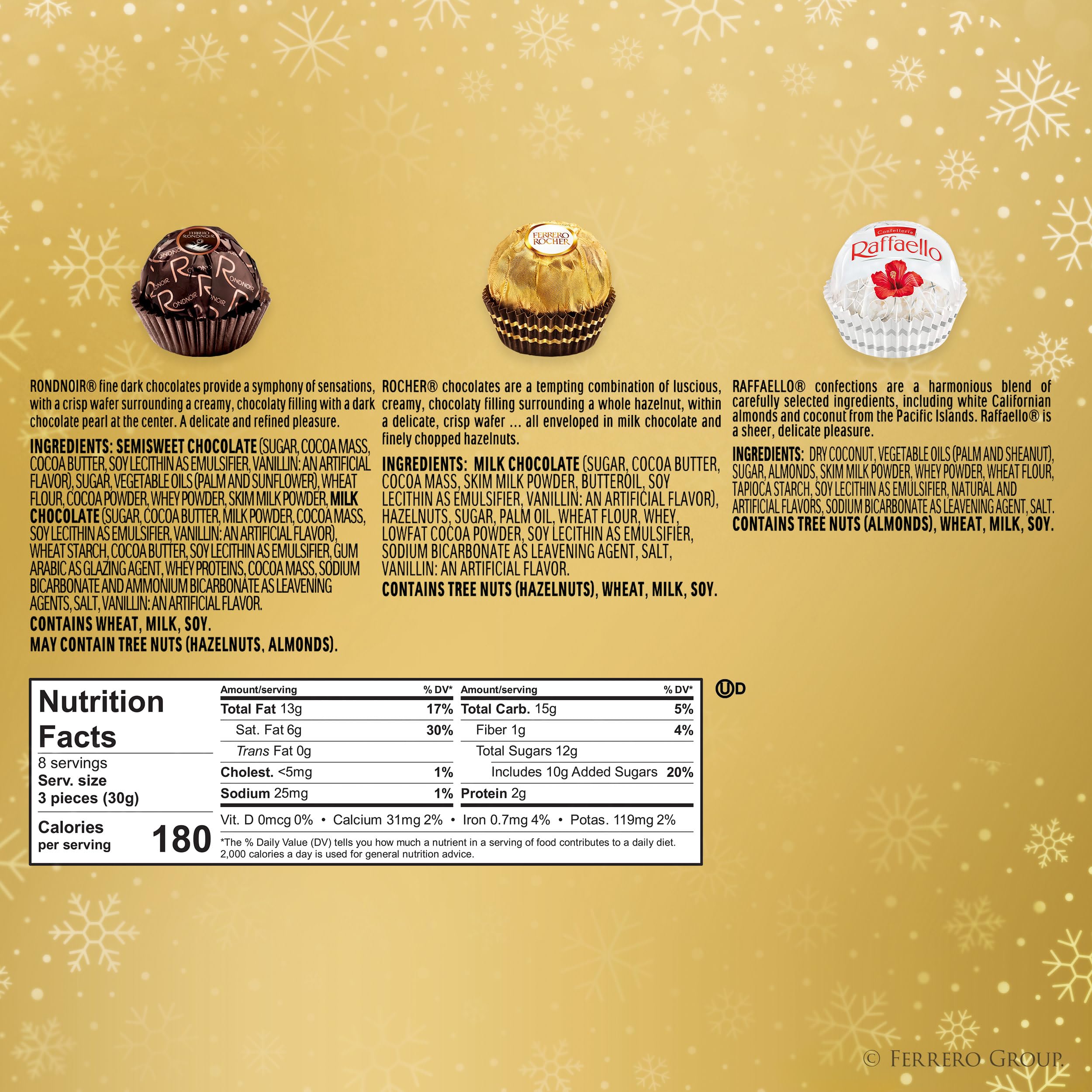 Ferrero Rocher close-up emphasizing hazelnut center and crunchy texture benefit