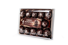Ferrero Rocher Rondnoir close-up showing wafer texture and dark pearl