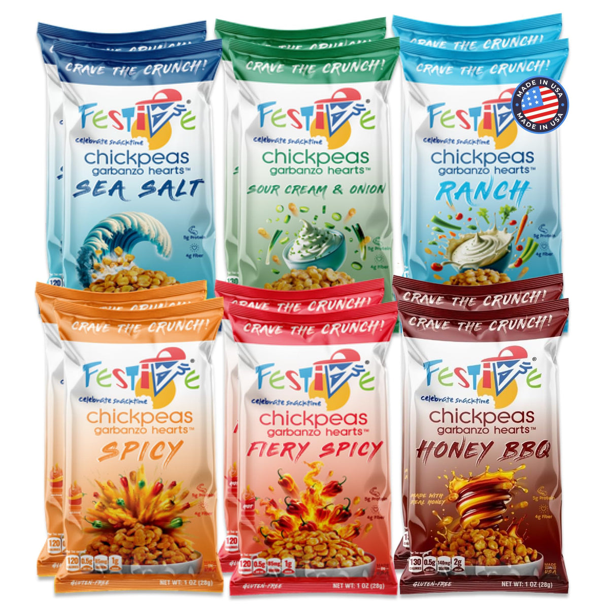 Festive Celebrate Snacktime front packaging showing variety pack, clear label and easy grab-and-go benefit