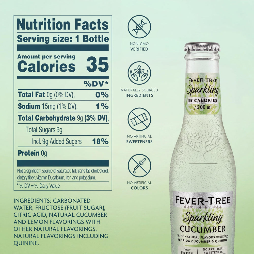 Fever-Tree label close-up highlighting natural ingredients and authenticity benefit