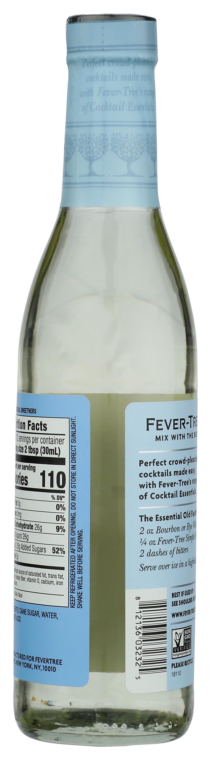 Fever-Tree label close-up highlighting ingredients and premium mixer craftsmanship